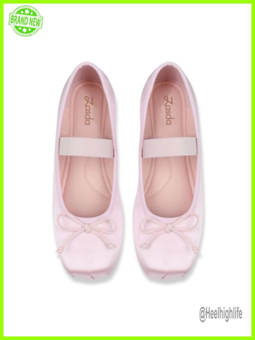 Women's Satin Ballet Flats Square Toe Cushioned Slip-On Comfort Shoes